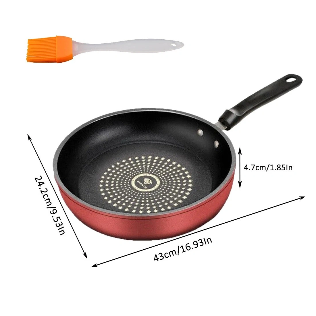 24cm Nonstick Frying Pan, Diamond Coating, Easy Clean, Induction Compatible Cookware view 3