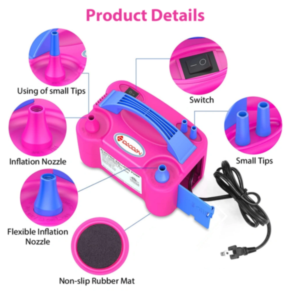 13000PA Electric Balloon Inflator Pump Dual Nozzle Air Blower for Party Christmas Decorations UK view 4