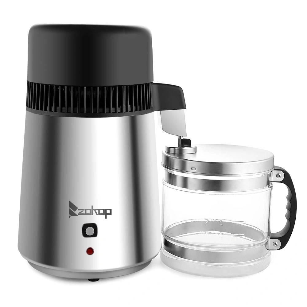 750W Electric Water Distiller & Purifier | Stainless Steel & Glass Construction | Pure Water Filter System