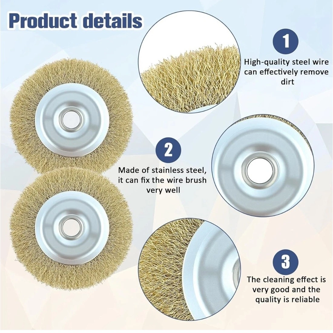 2Pc New Replacement Wire Brush for Ryobi RAC814 Fits RY18PCA-0 OPC1800 OPC1815 UK view 2