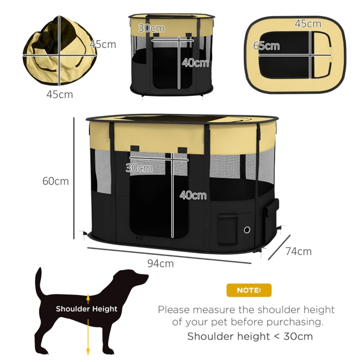 Pet Carrier Bag for Small Dogs & Cats, Portable Travel Airline Approved Soft Side Crate with Shoulder Strap, Foldable Walking Backpack, Black view 2