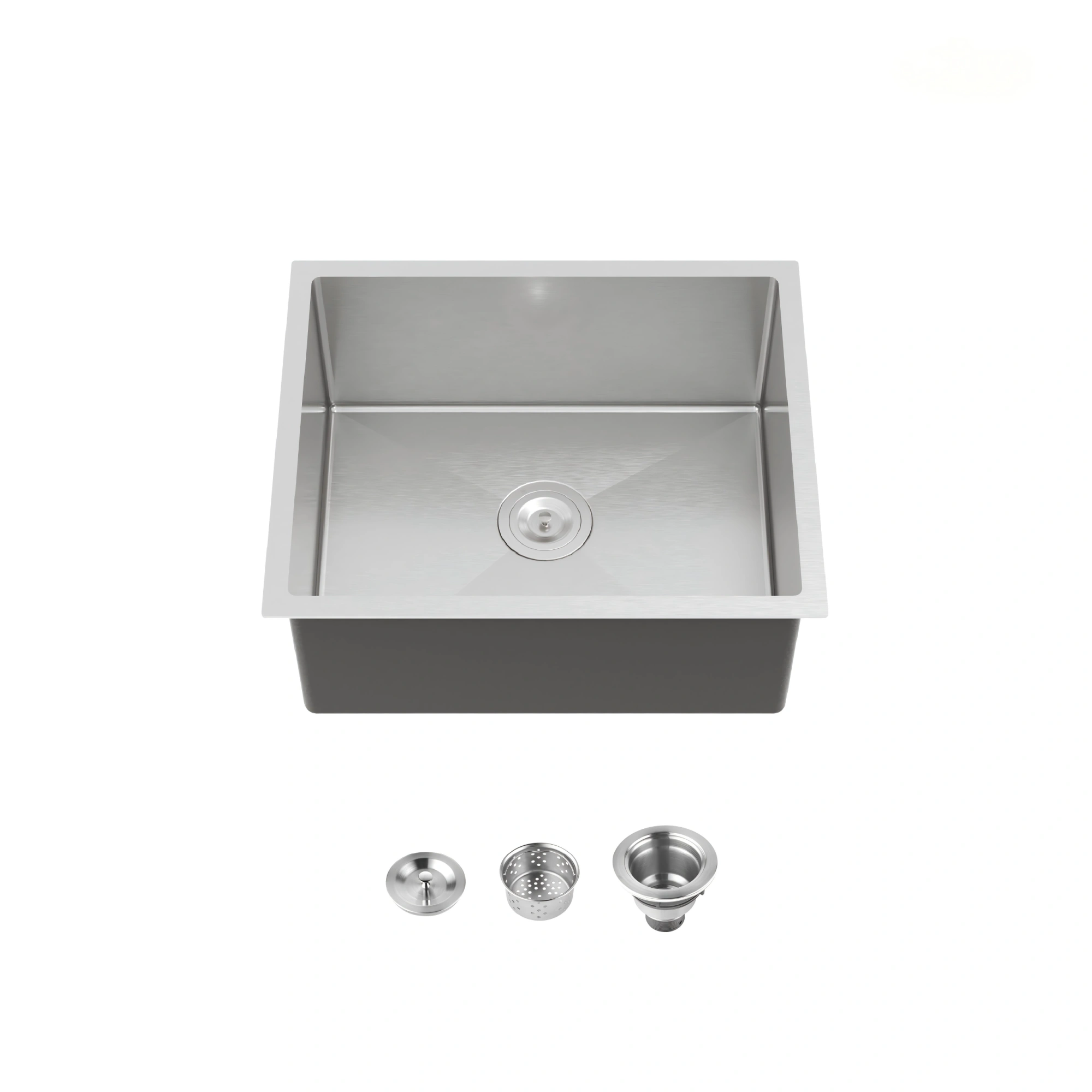 Stainless Steel Kitchen Sink, 23″x19″ Single Bowl, Undermount Handmade Sink in Dark Gray, with US Standard Drain and Hook[Unable ship on weekends, TK/TEMU only for pickup, only TX10643 warehouse supports GOFO]