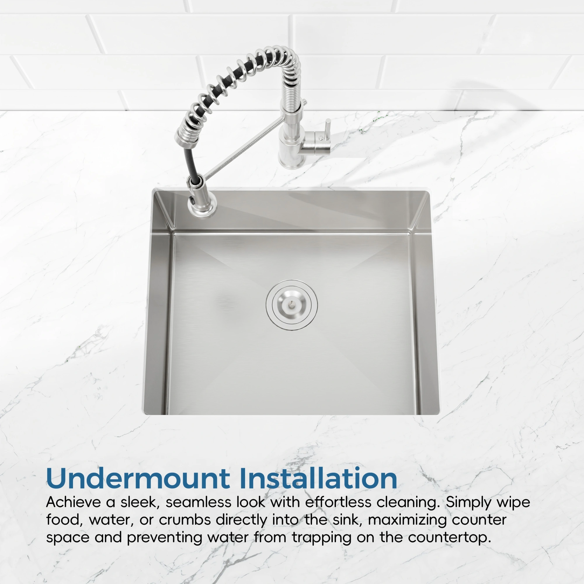 Stainless Steel Kitchen Sink, 23″x19″ Single Bowl, Undermount Handmade Sink in Dark Gray, with US Standard Drain and HookUnable ship on weekends, TK/TEMU only for pickup, only TX10643 warehouse supports GOFO view 5
