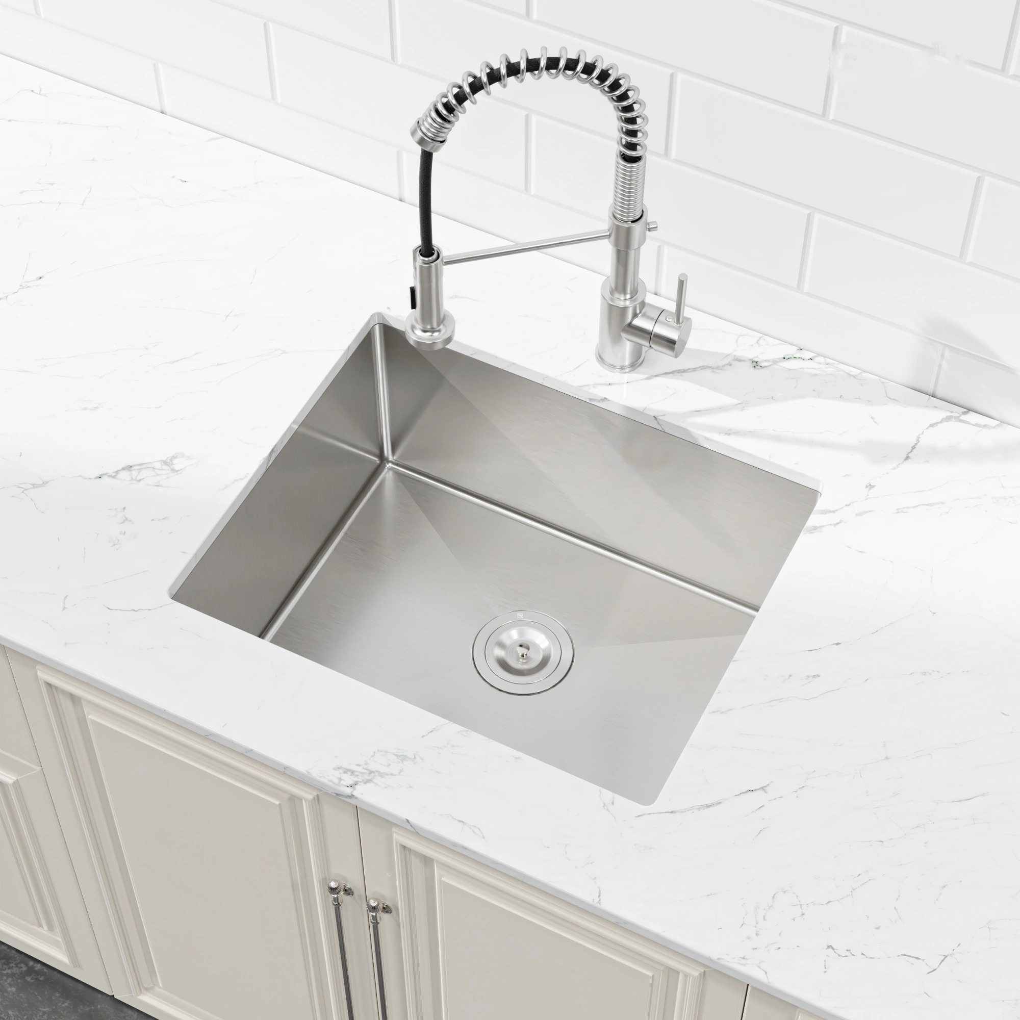 Stainless Steel Kitchen Sink, 23″x19″ Single Bowl, Undermount Handmade Sink in Dark Gray, with US Standard Drain and HookUnable ship on weekends, TK/TEMU only for pickup, only TX10643 warehouse supports GOFO view 9
