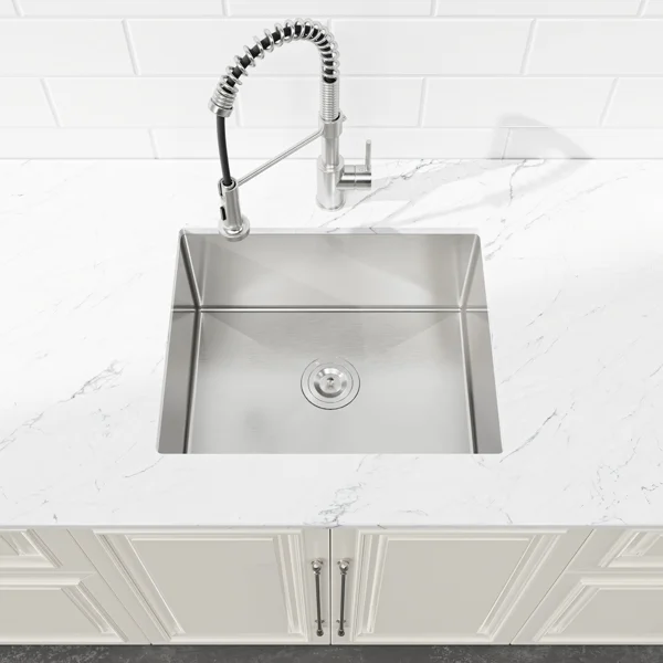 Stainless Steel Kitchen Sink, 23″x19″ Single Bowl, Undermount Handmade Sink in Dark Gray, with US Standard Drain and Hook[Unable ship on weekends, TK/TEMU only for pickup, only TX10643 warehouse supports GOFO] view 4