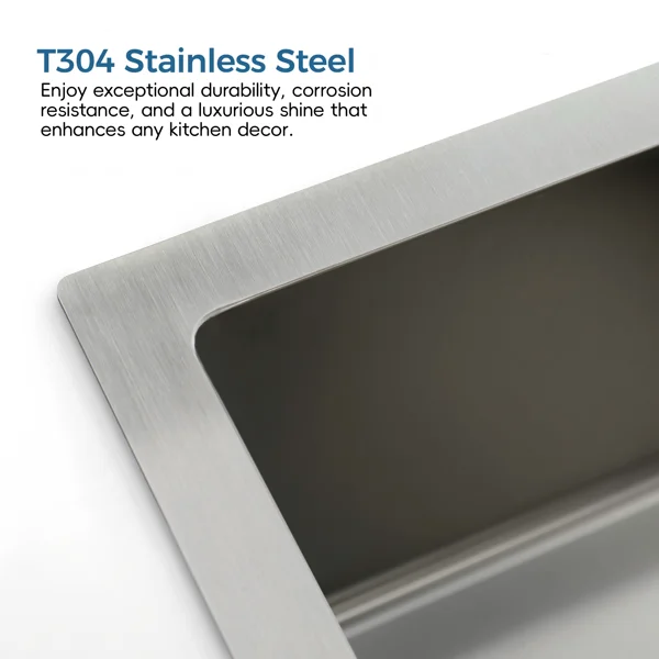 Stainless Steel Kitchen Sink, 23″x19″ Single Bowl, Undermount Handmade Sink in Dark Gray, with US Standard Drain and Hook[Unable ship on weekends, TK/TEMU only for pickup, only TX10643 warehouse supports GOFO] view 6