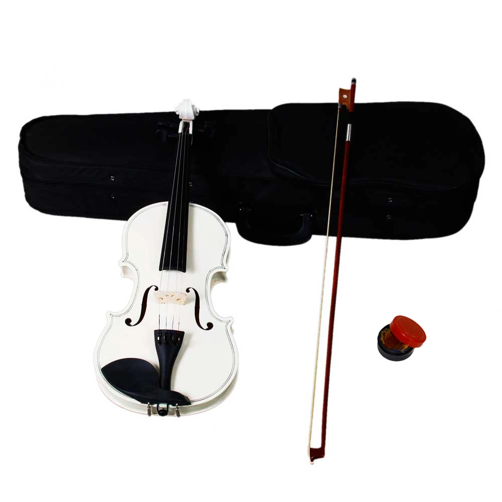 New 4/4 Acoustic Violin Case Bow Rosin White view 2