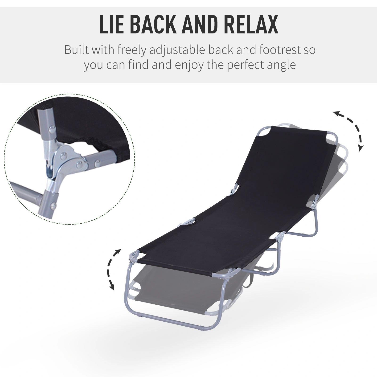 Portable Folding Lounge Chair, Rocking Chair with Cup Holder, Outdoor Garden Patio Chair, Compact Foldable Design view 2