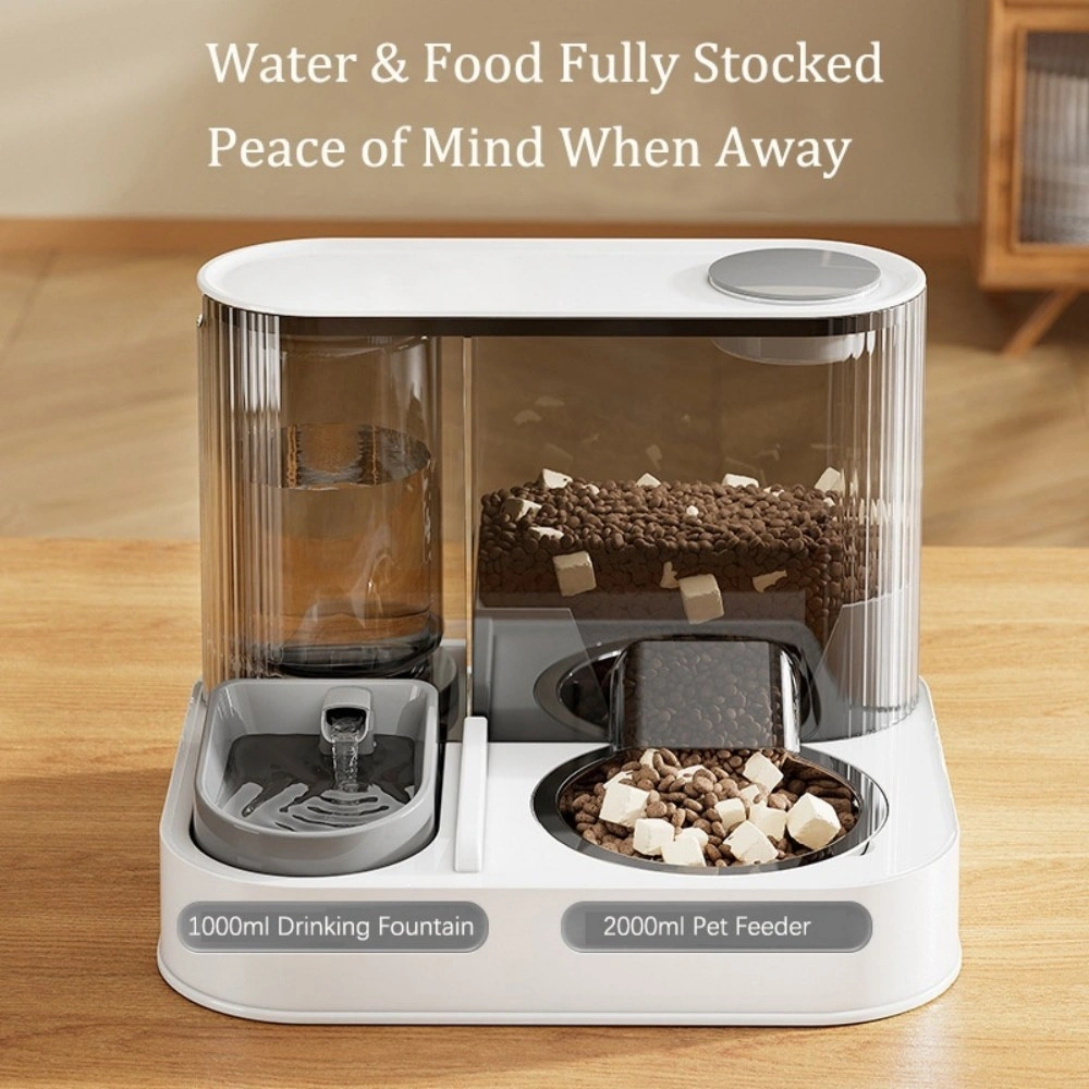 2 in 1 Automatic Pet Feeder & Water Dispenser for Cats Dogs - Dry Wet Food Feeder