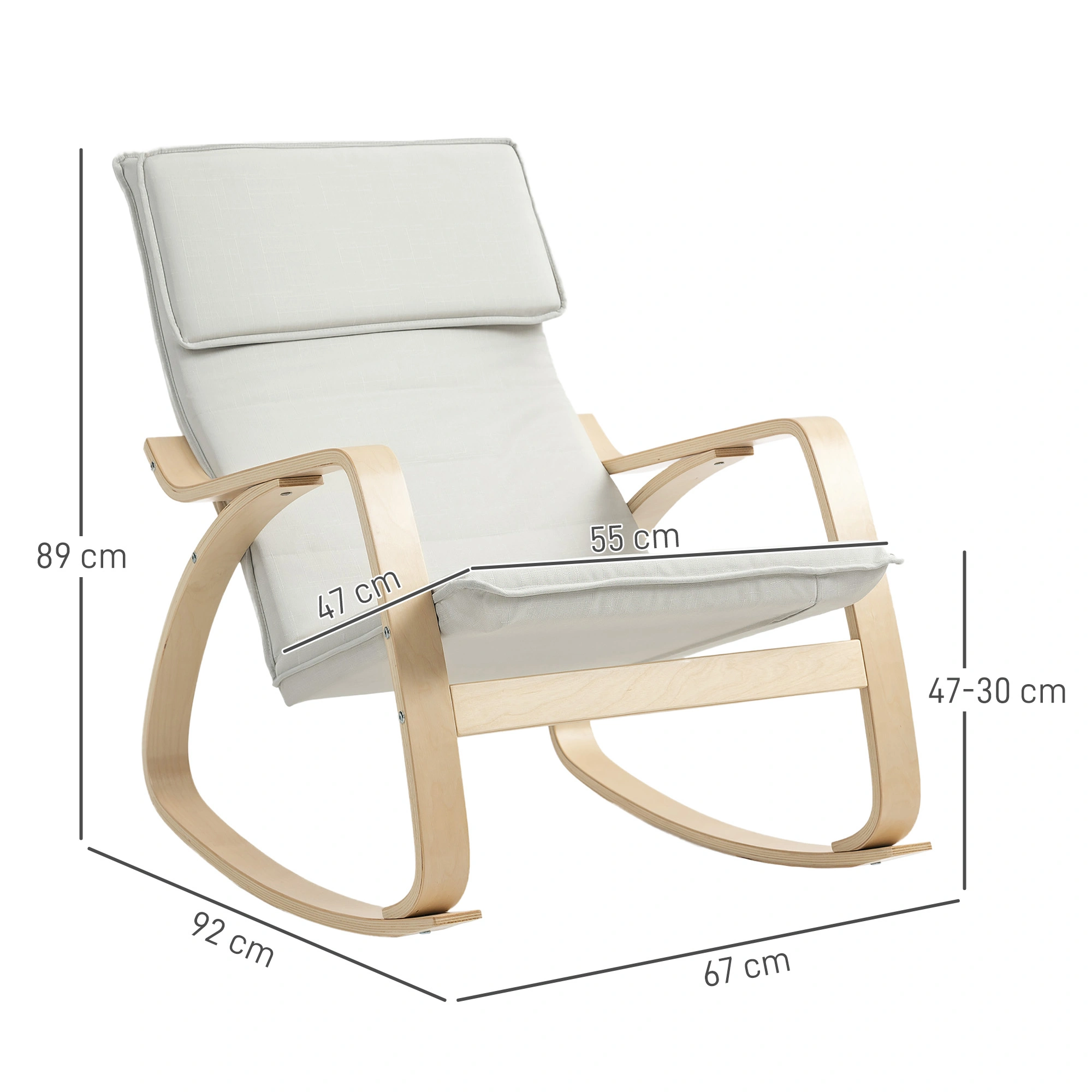 Recliner Chair with Deep Cushioned Seat, High Back Support, Smooth Glider Mechanism, Space-Saving Design for Home, Navy Blue view 4