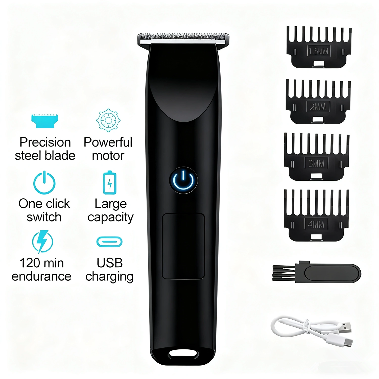 Men Pro Electric Hair Clippers Beard Trimmer Cutting Barber Shaving Machine Black