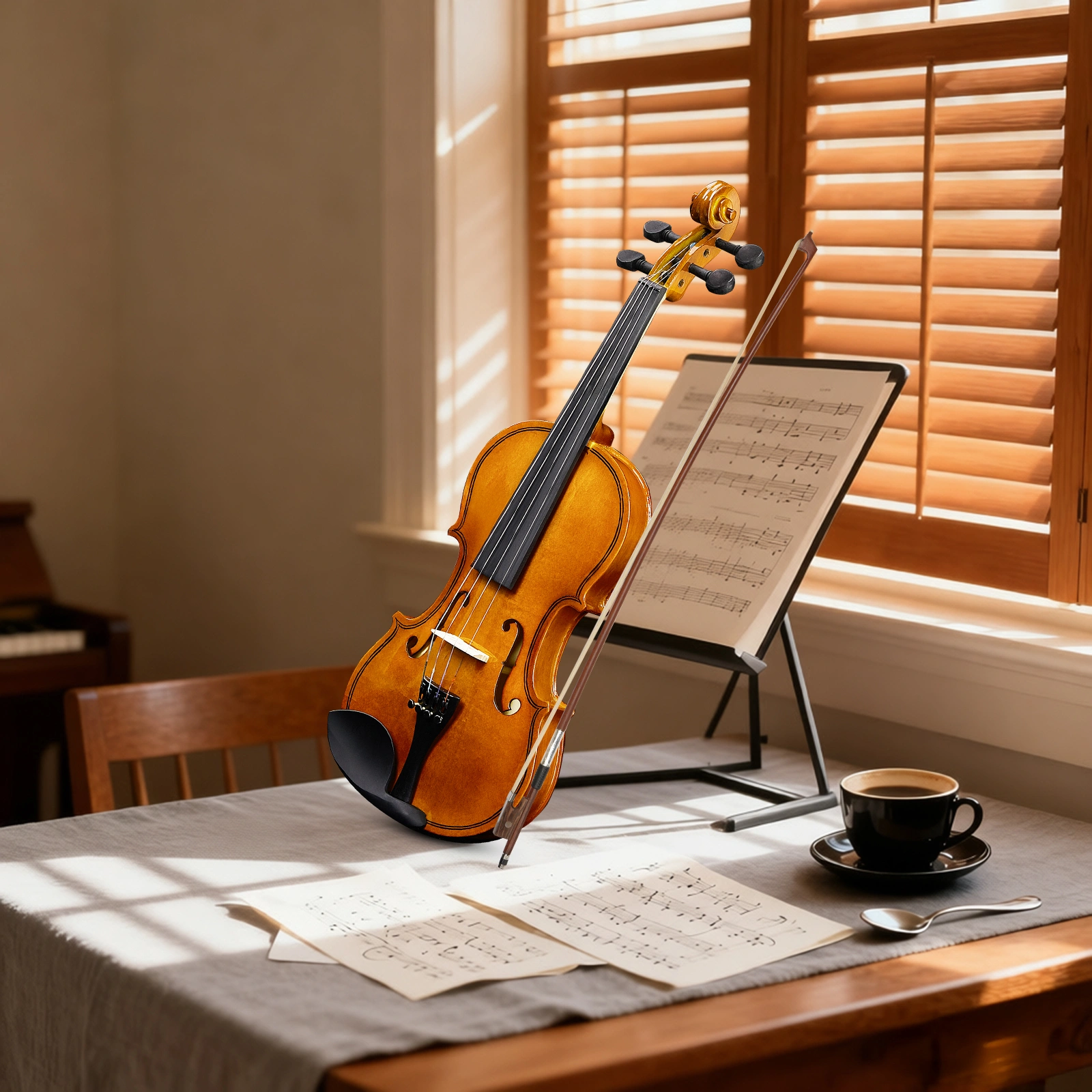 Brand new 1/2 acoustic violin with Hard Case,Violin Bow,Shoulder Rest,Rosin,Extra Strings and Sourdine view 10