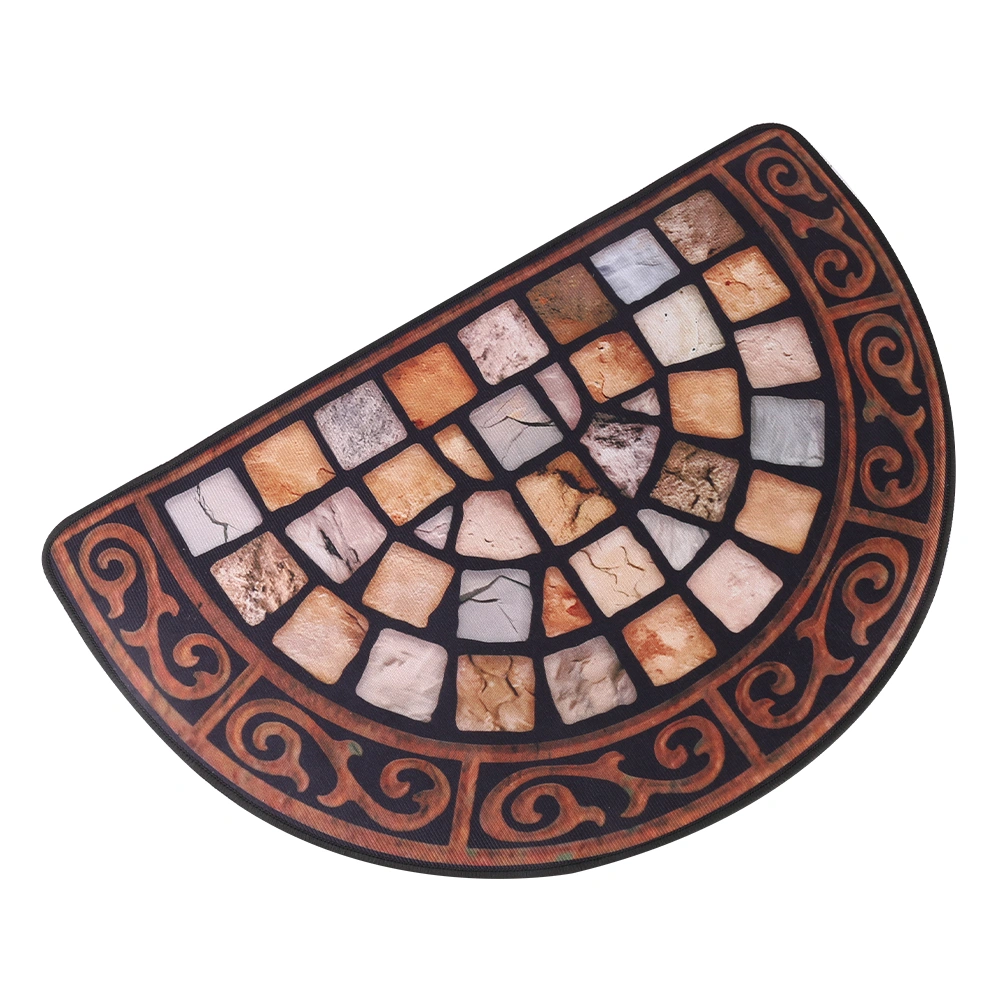 Outdoor Half Moon Door Mat Slate Effect Welcome Mat Anti Slip Rubber Backing for Porch Garden Entrance Walkway view 4