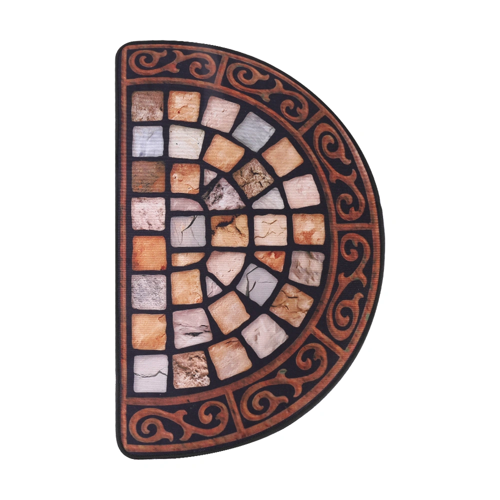 Outdoor Half Moon Door Mat Slate Effect Welcome Mat Anti Slip Rubber Backing for Porch Garden Entrance Walkway view 5