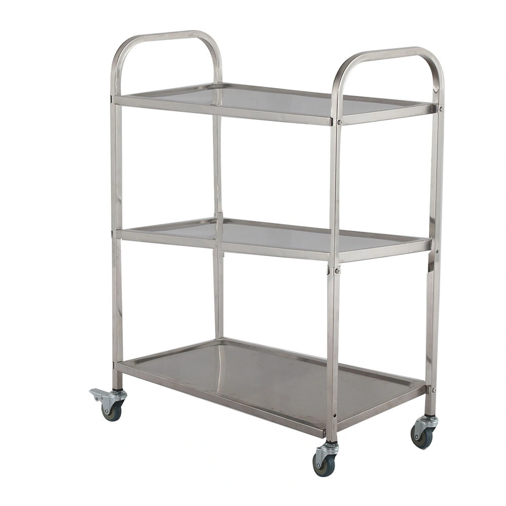 3 Tier Stainless Steel Serving Cart Kitchen Restaurant Trolley Catering Train UK Utility Cart view 4