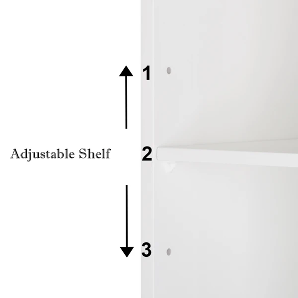 Double Doors Bathroom Cabinet White view 3