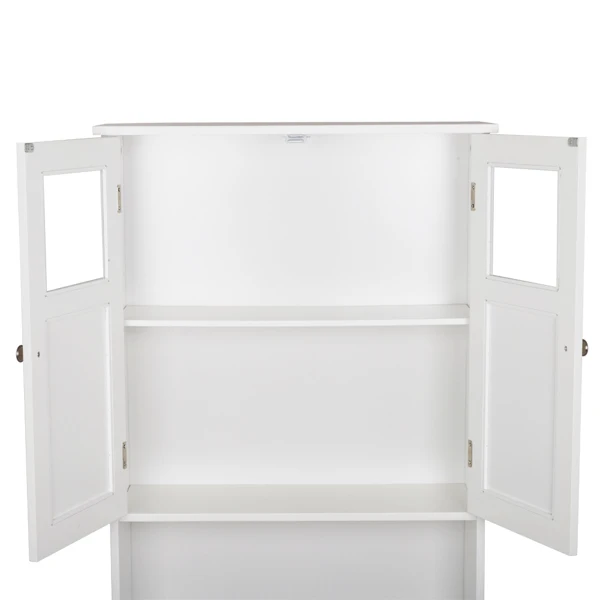 Double Doors Bathroom Cabinet White view 4