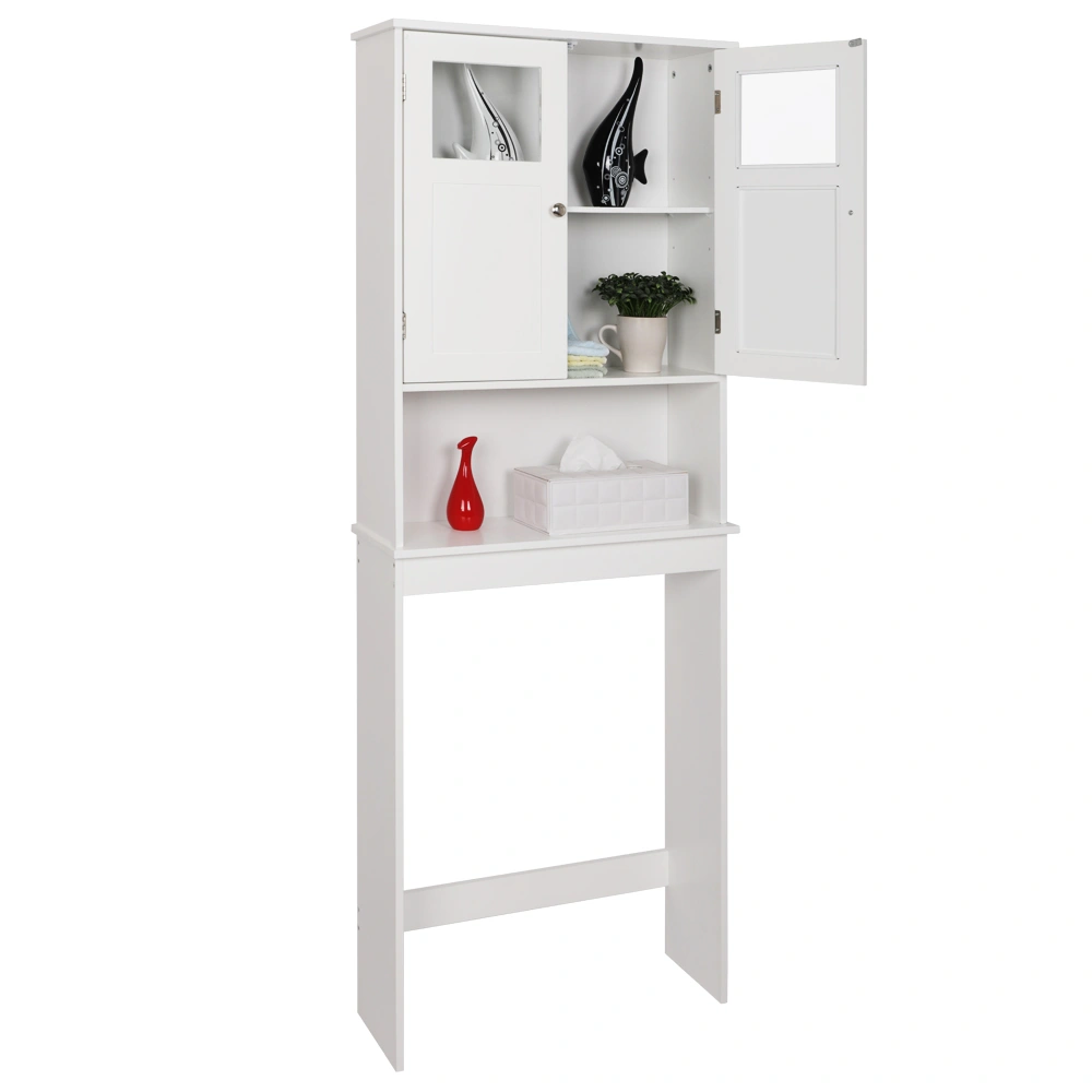 Double Doors Bathroom Cabinet White view 11