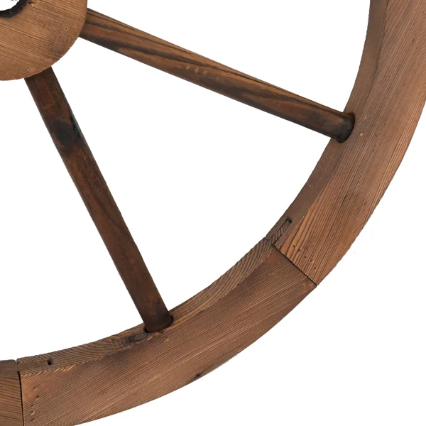 2pcs 24-Inch Old Western Style Garden Art Wall Decor Wooden Wagon Wheel Brown view 5