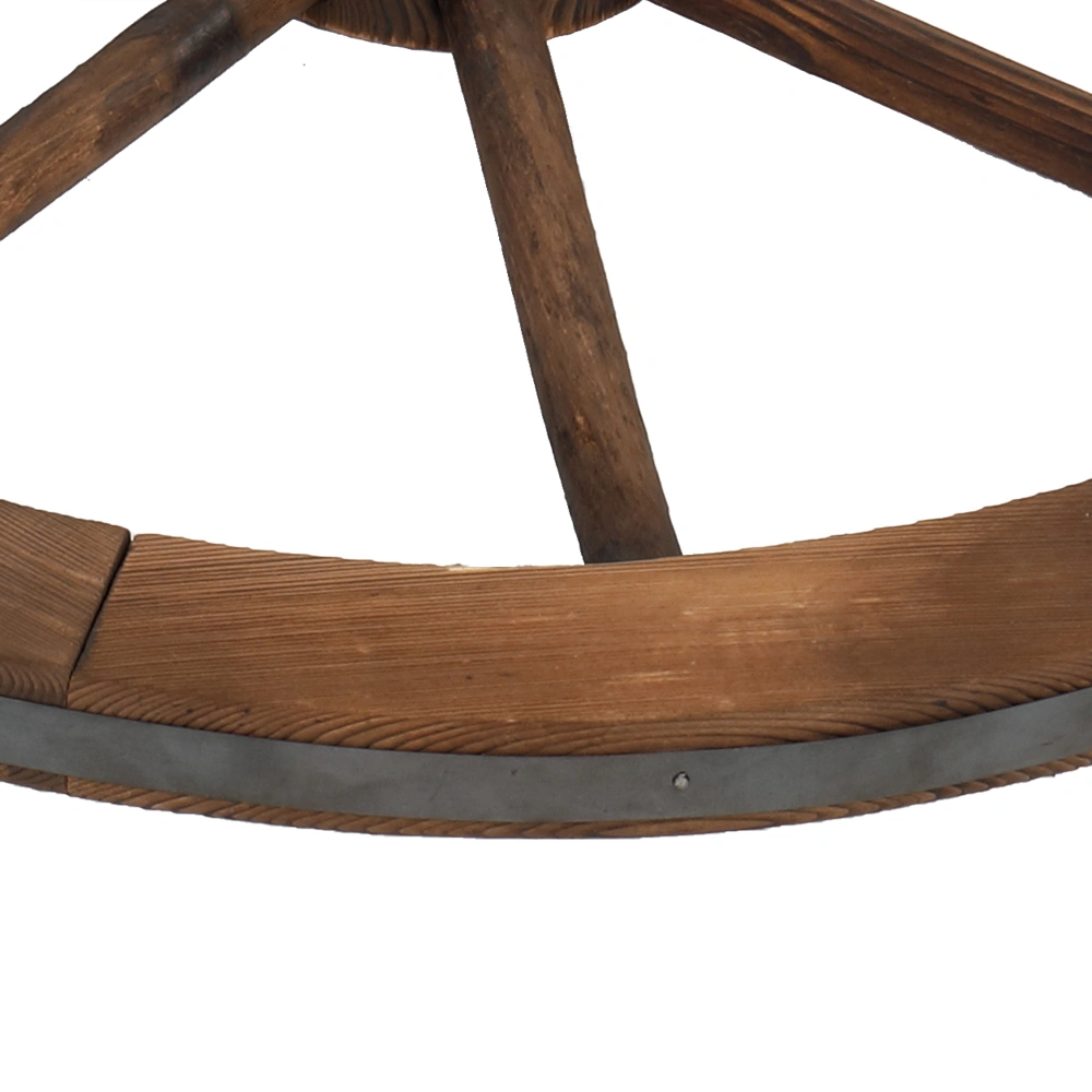 2pcs 24-Inch Old Western Style Garden Art Wall Decor Wooden Wagon Wheel Brown view 11