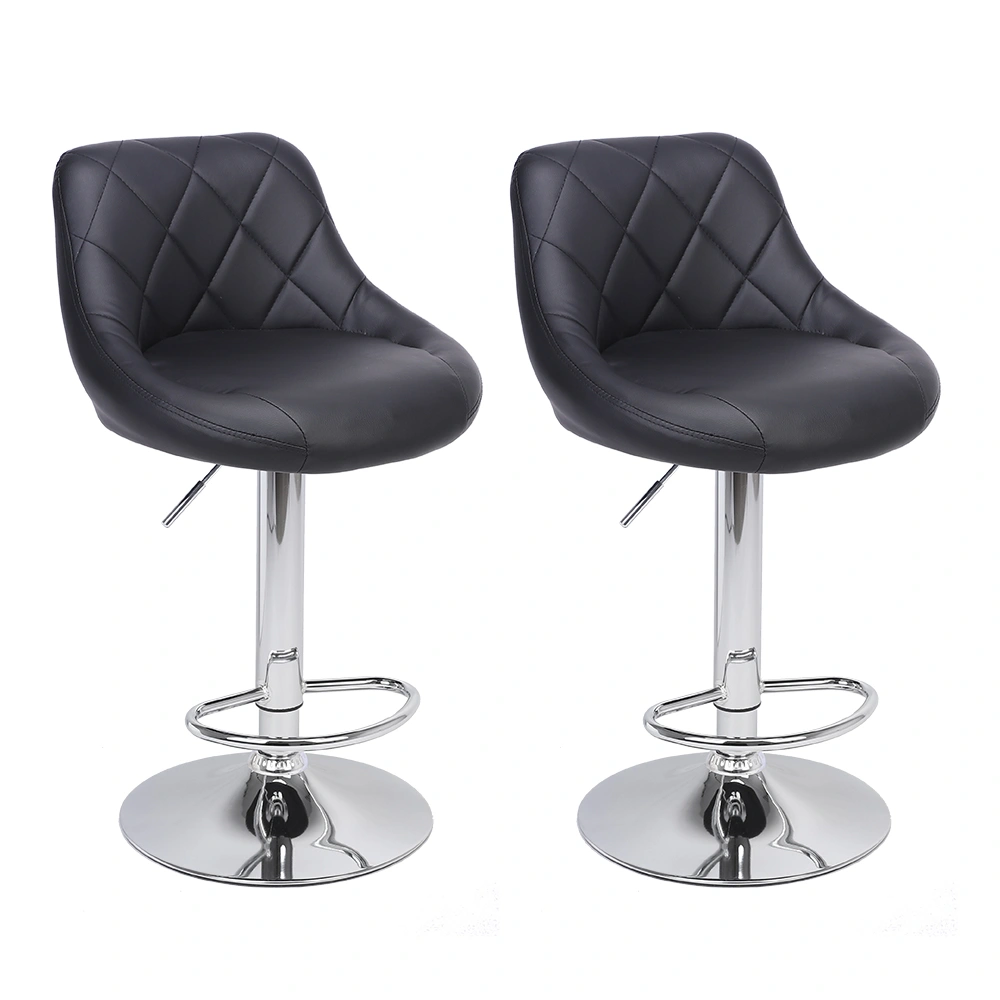 Bar Stool Set of 2 - Mid-Century Modern Counter Height Stools, Padded Seat, Metal Frame, Indoor Outdoor Dining Chair