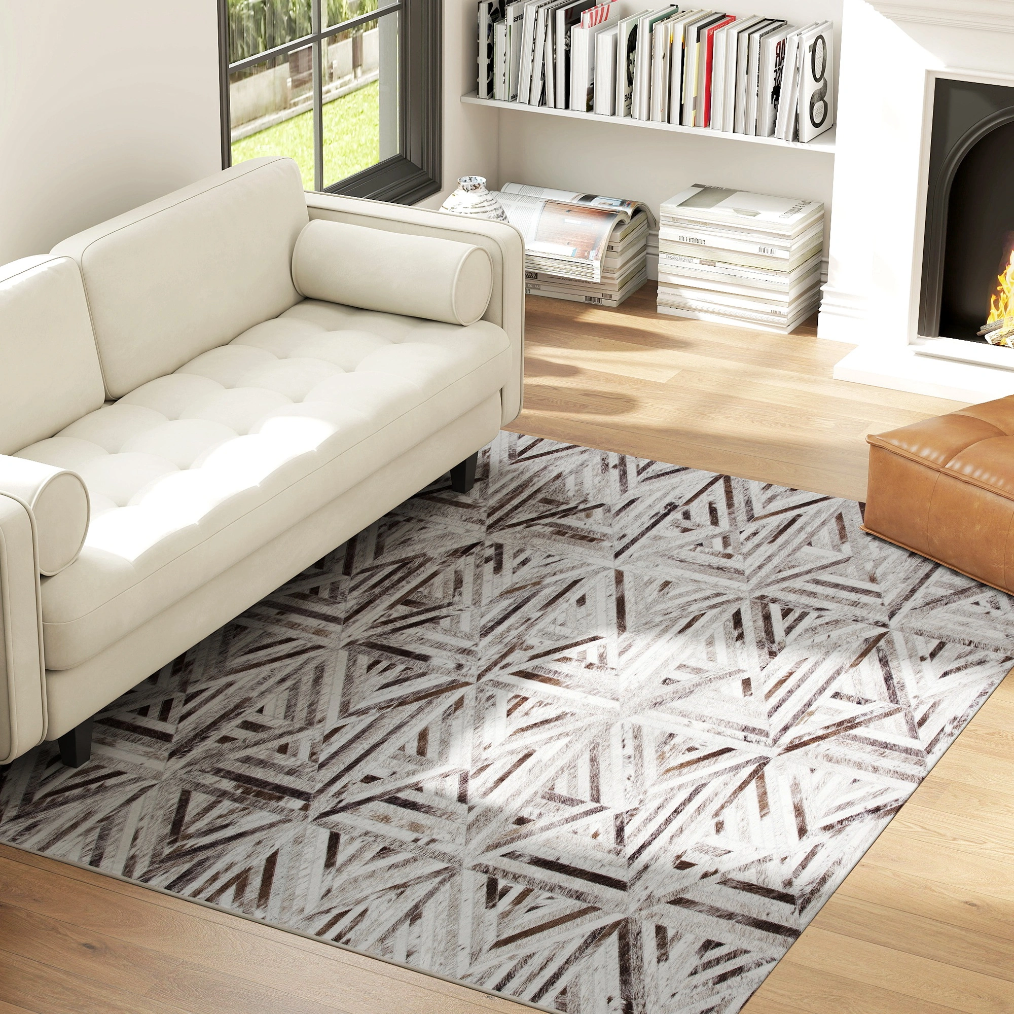 Soft Plush Area Rug for Living Room Bedroom, Non-Slip Floor Mat Decorative Carpet