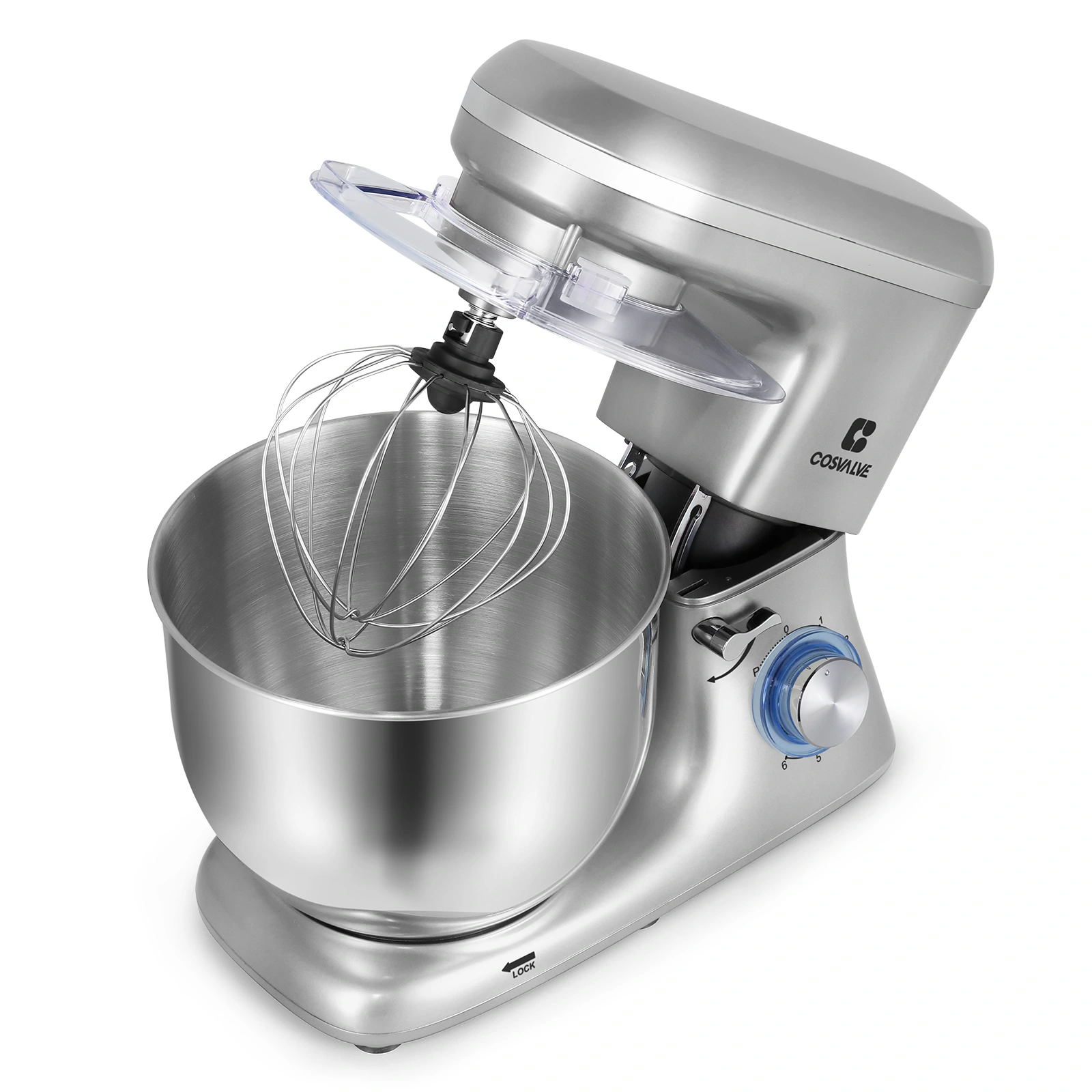 1400W Food Processor, 7L Stainless Steel Mixing Bowl, Silver, Heavy Duty Kitchen Chopper Blender view 3