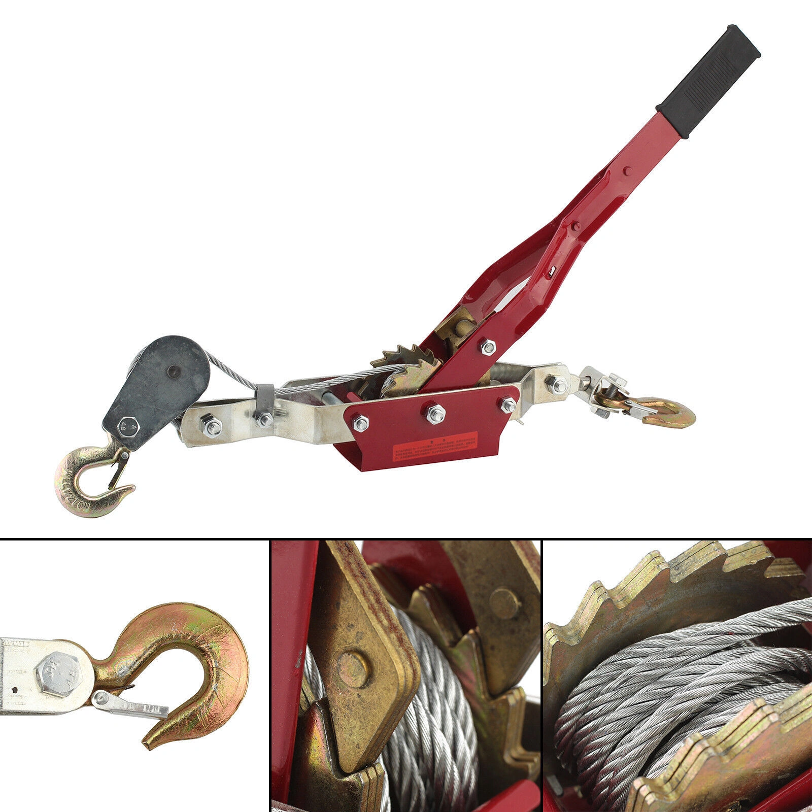 4 Ton Dual Gear Power Puller Heavy Duty 2 Hook Cable Puller Hand Winch Turfer view 4