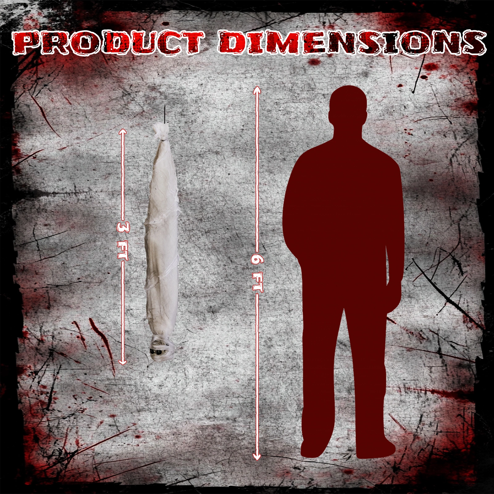3ft Halloween Animated Hanging Cocoon Corpse Decoration, Motion Horror Scream Prop for Haunted House Indoor Outdoor view 7
