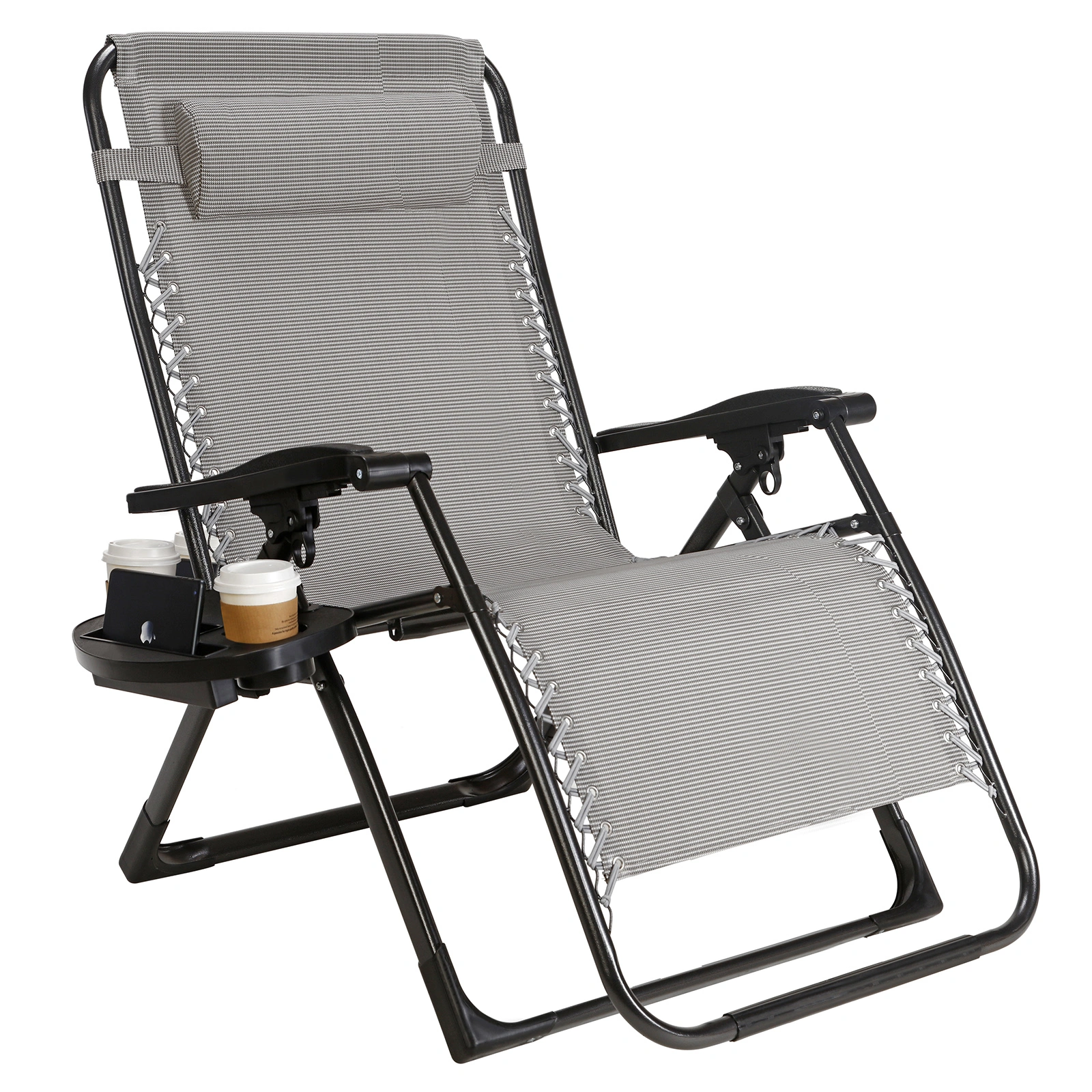 57 Inch Extra Wide Folding Sun Lounger Deck Chair, Portable Garden Beach Pool Chaise Lounge, Outdoor Relaxation