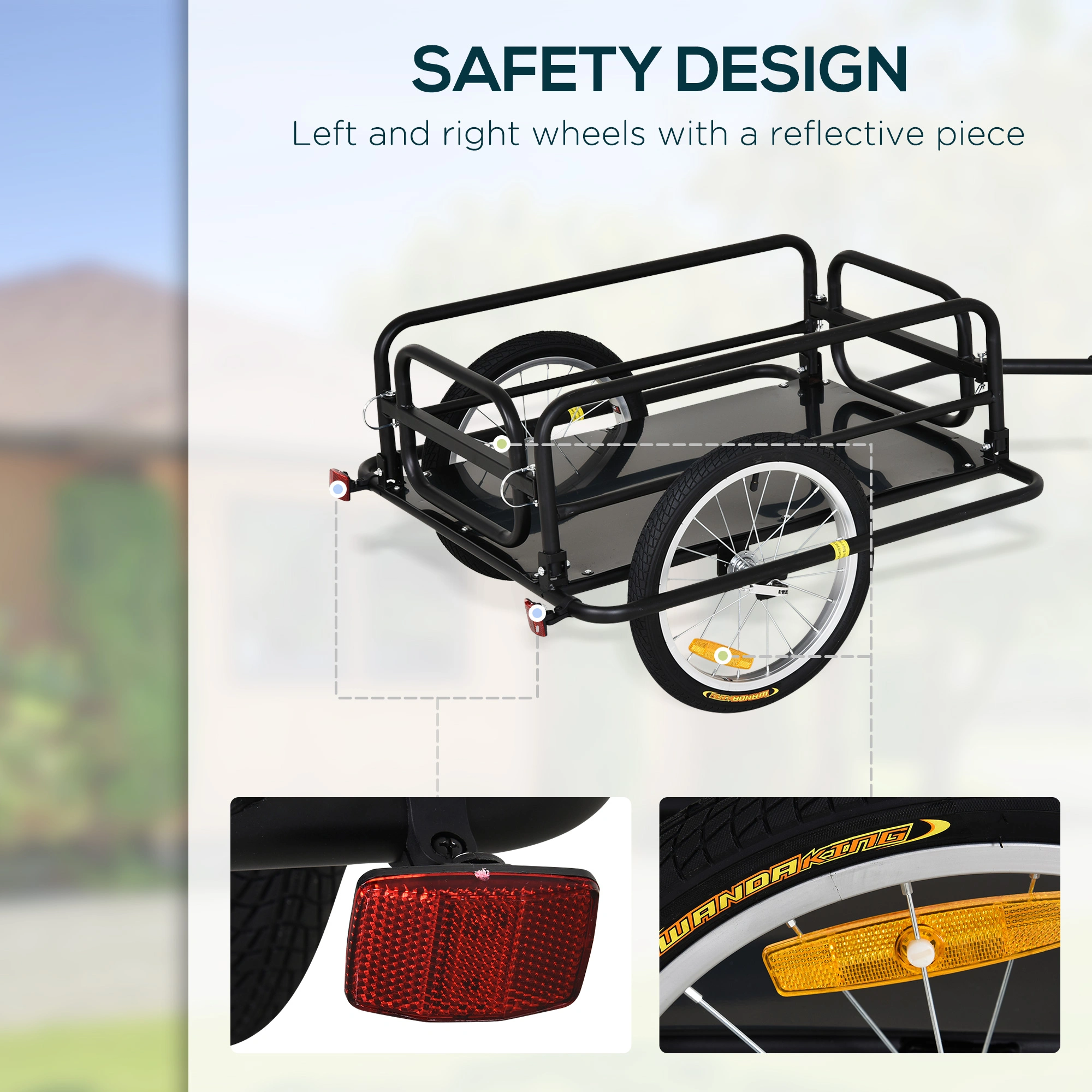 Bicycle Cart for Kids & Toddlers - Durable Steel Frame, Easy-Attach Hitch, Folds Flat, Safe Riding Accessories - Perfect for Family Adventures & Outdoor Fun view 3
