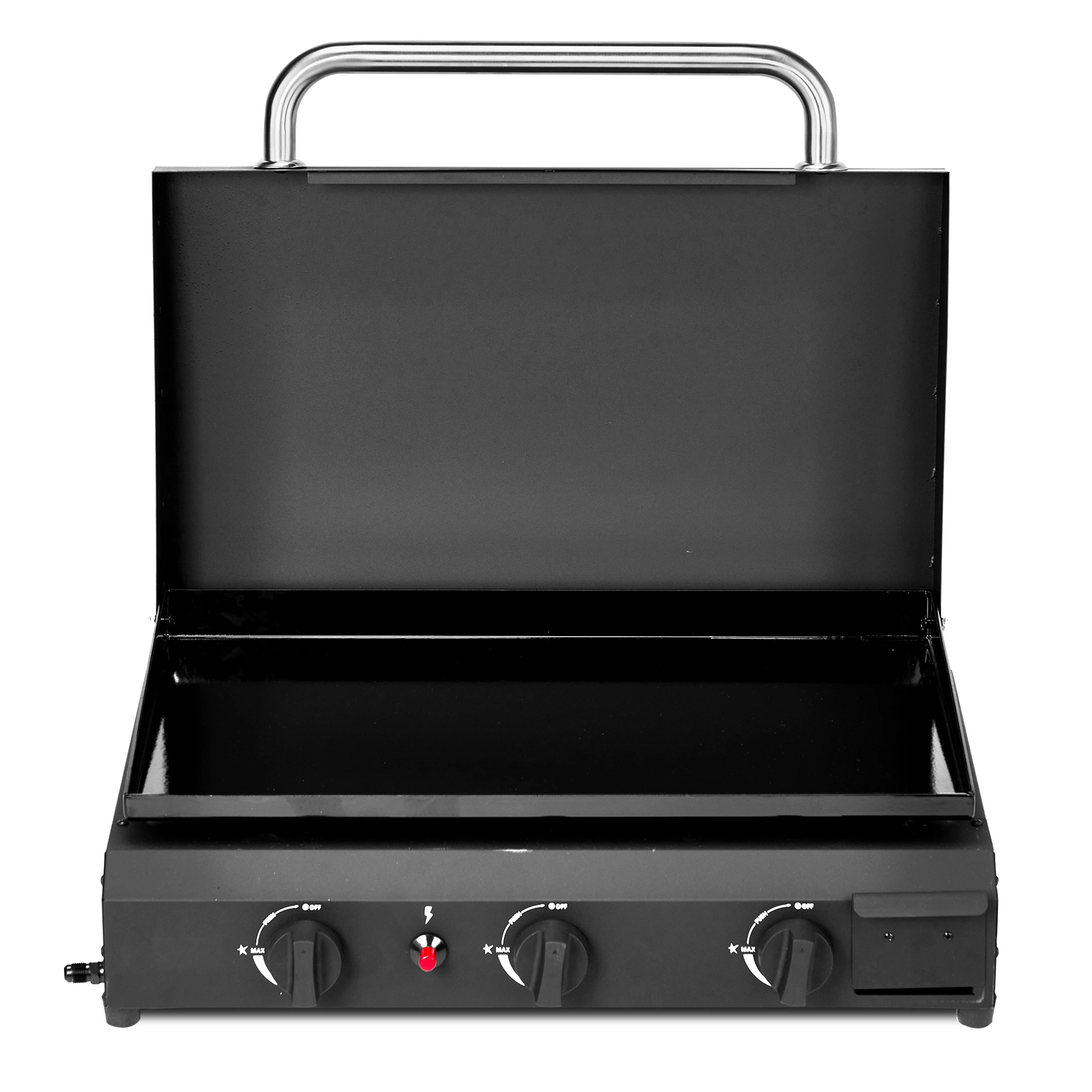 3-Burner Flat Top Gas Griddle Cooking Station with Ceramic Coated Cast Iron Pan, 30,000 BTU Propane Fuelled Griddle Station for Outdoor Barbecue Backyard Cookout view 12