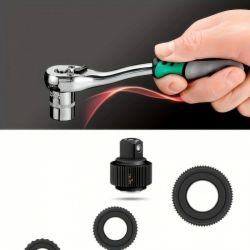 46PCS 1/4" Socket Wrench Set with Ratchet & Combination Bit, Auto Car Repair Tool Kit view 2