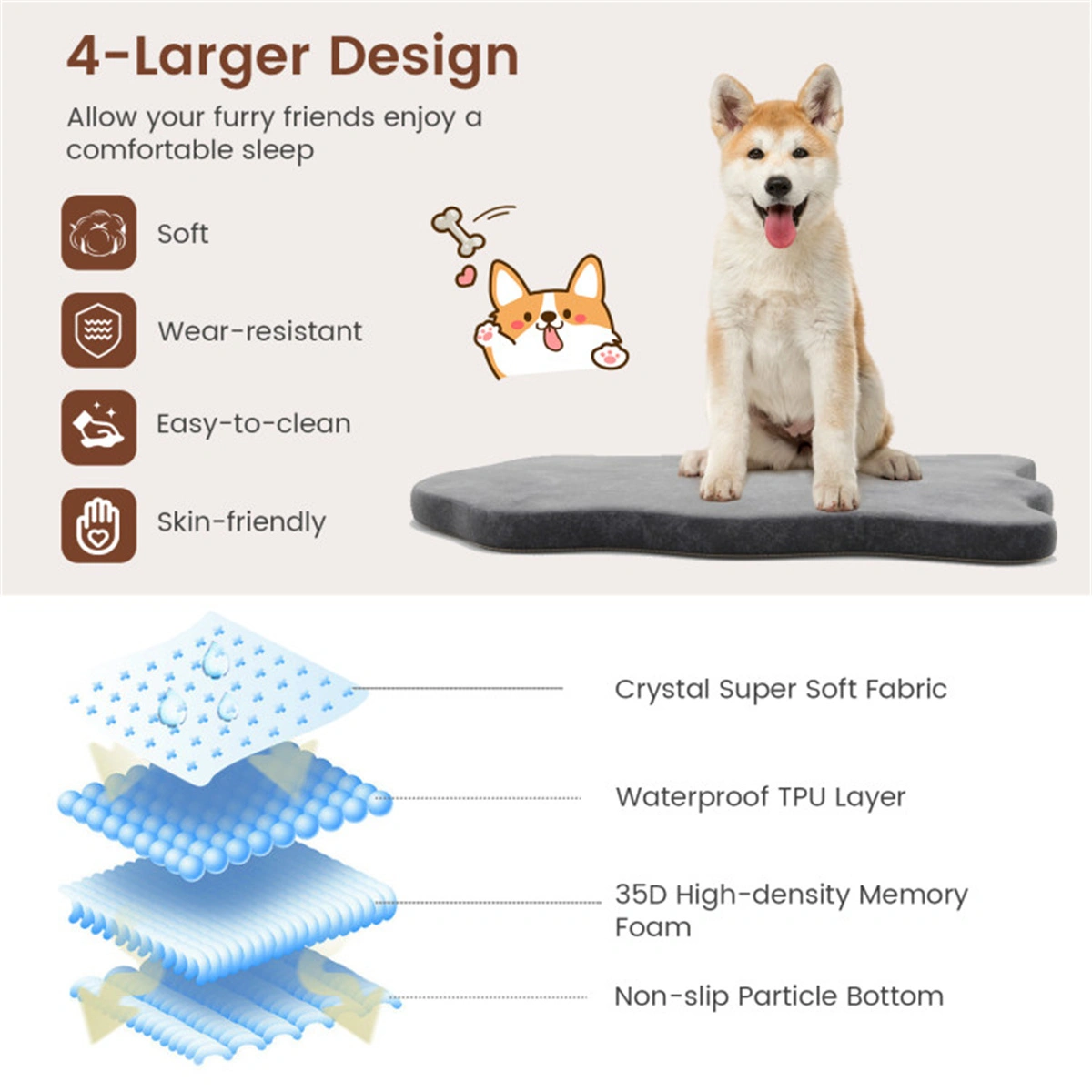 43 " Orthopedic Dog Bed for Large Dogs ﻿ view 3