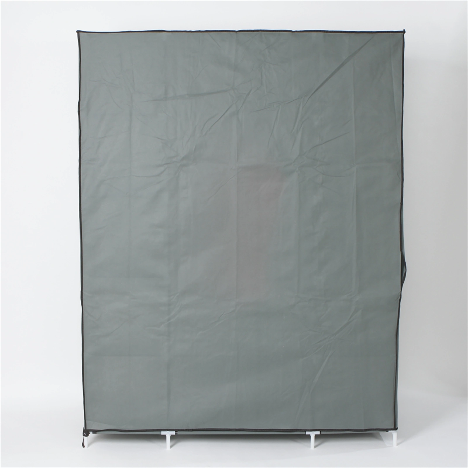 Portable 5-Layer 12-Compartment Non-Woven Fabric Wardrobe Closet, Gray 133x46x170cm view 2