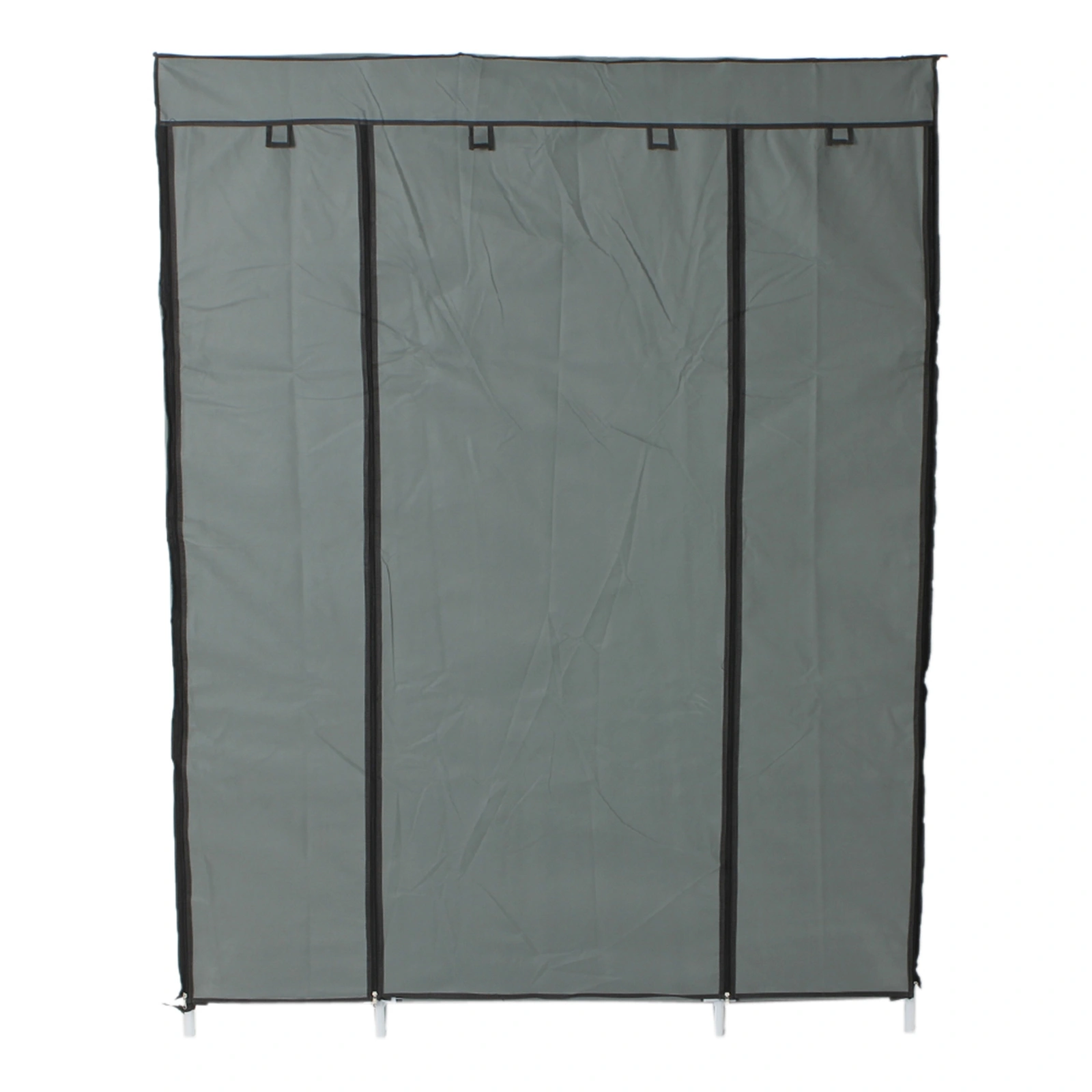 Portable 5-Layer 12-Compartment Non-Woven Fabric Wardrobe Closet, Gray 133x46x170cm view 3