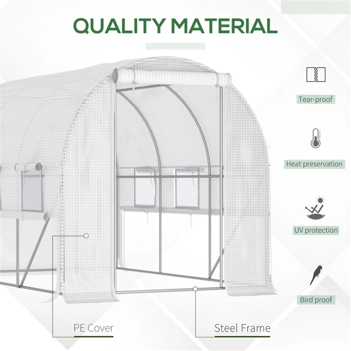 Mini Walk-in Greenhouse, Portable Garden Tunnel Tent, Outdoor Plant Cover for Home Gardening view 2