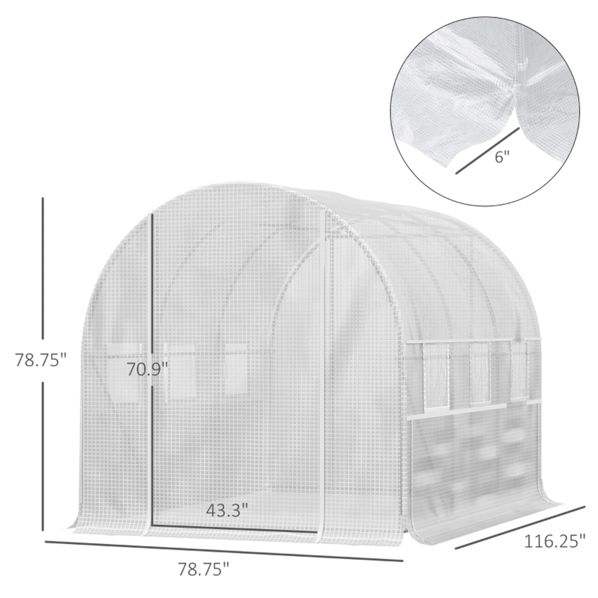 Mini Walk-in Greenhouse, Portable Garden Tunnel Tent, Outdoor Plant Cover for Home Gardening view 3
