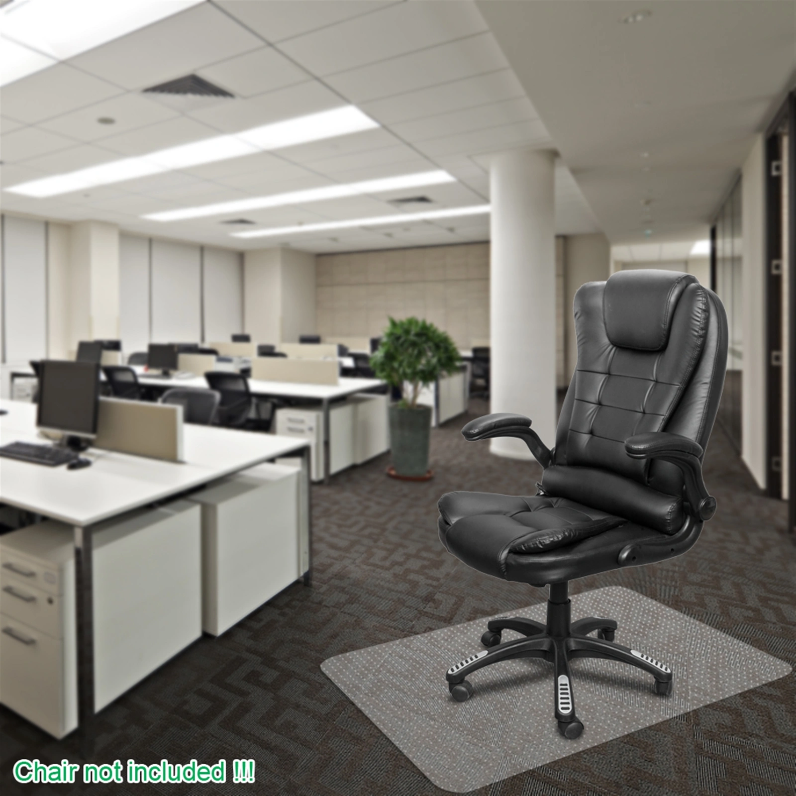 Transparent PVC Floor Protection Mat - Rectangle Chair Mat for Home Office view 14