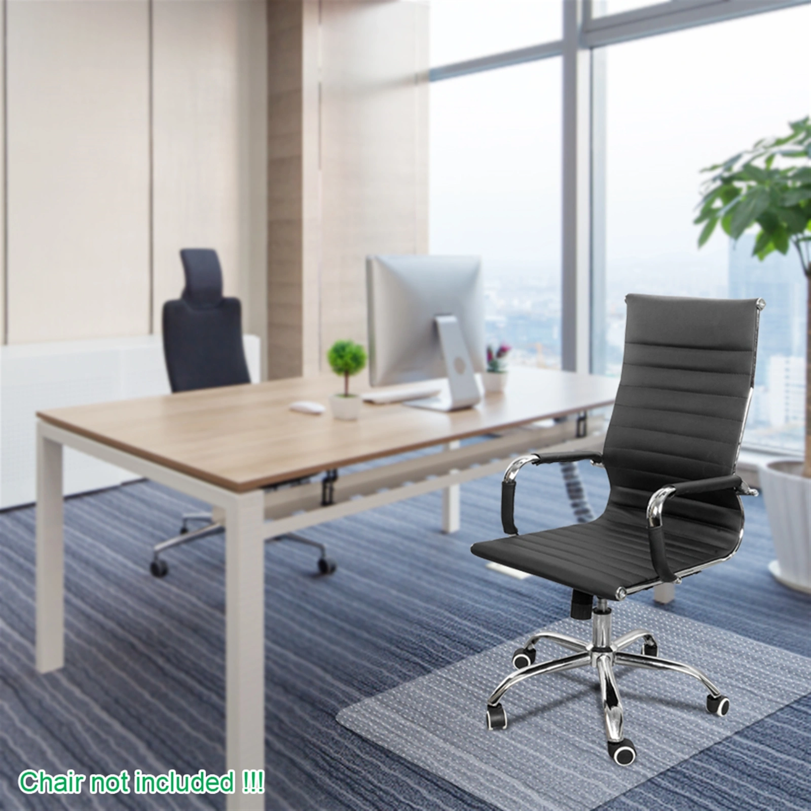 Transparent PVC Floor Protection Mat - Rectangle Chair Mat for Home Office view 9