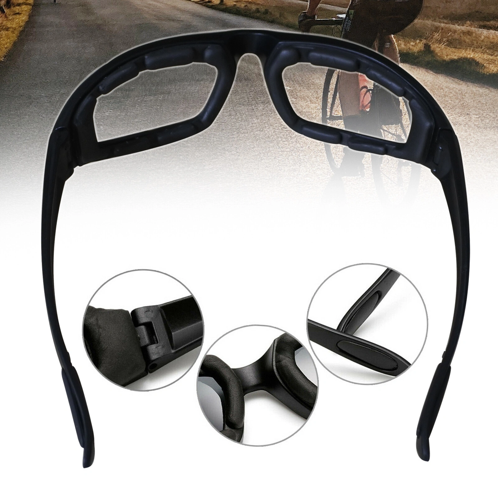 3 Pairs Motorcycle Riding Glasses Wind Resistant Sports Goggles Clear Lens Biker Sunglasses Eye Protection Cycling Sunglasses view 5