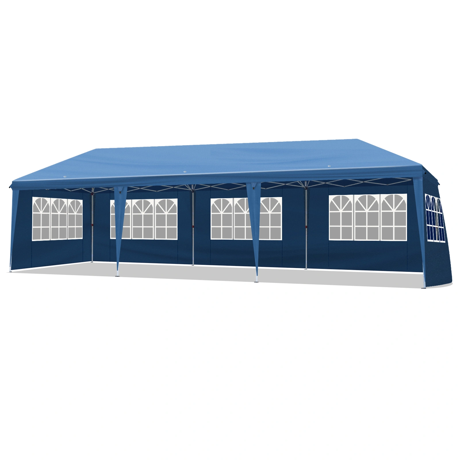 10x30ft Outdoor Pop Up Canopy, Portable Instant Canopy Tent with 8 Sidewalls for Outdoor Events Party Wedding Birthday Graduation, Blue view 11