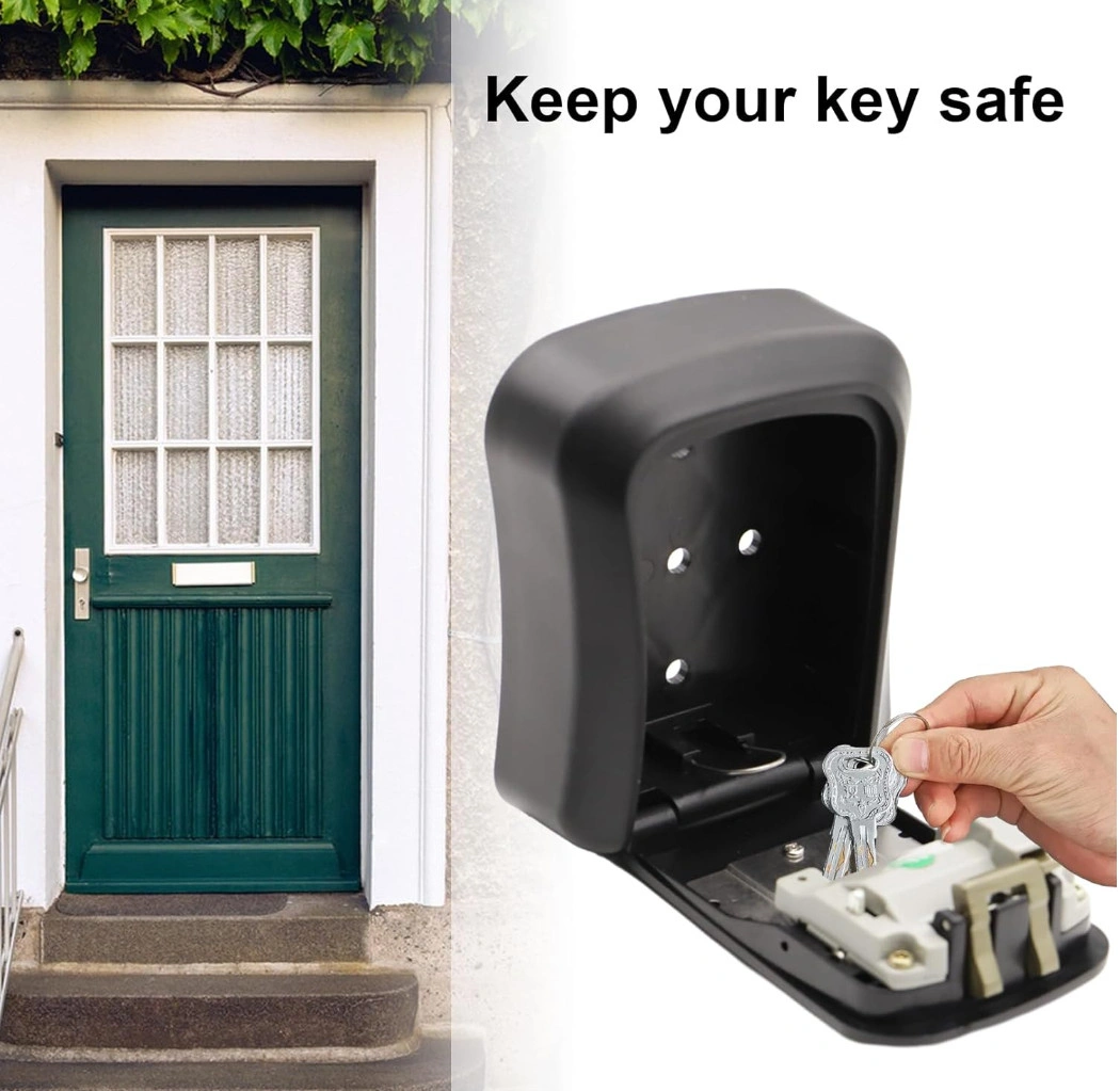 Wall Mounted Key Safe 4-Digit Combination Key Lock Box Outdoor Security for Home Garden UK view 2