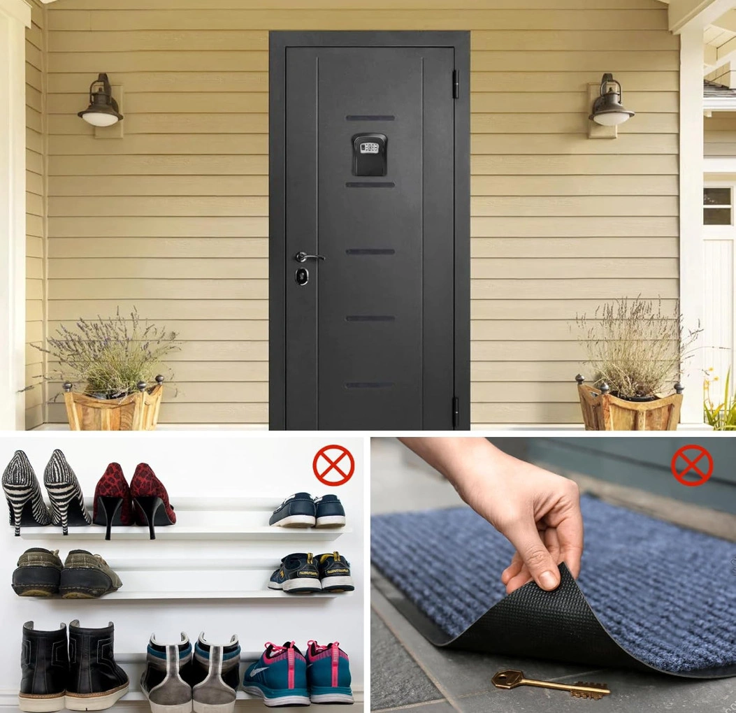 Wall Mounted Key Safe 4-Digit Combination Key Lock Box Outdoor Security for Home Garden UK view 3
