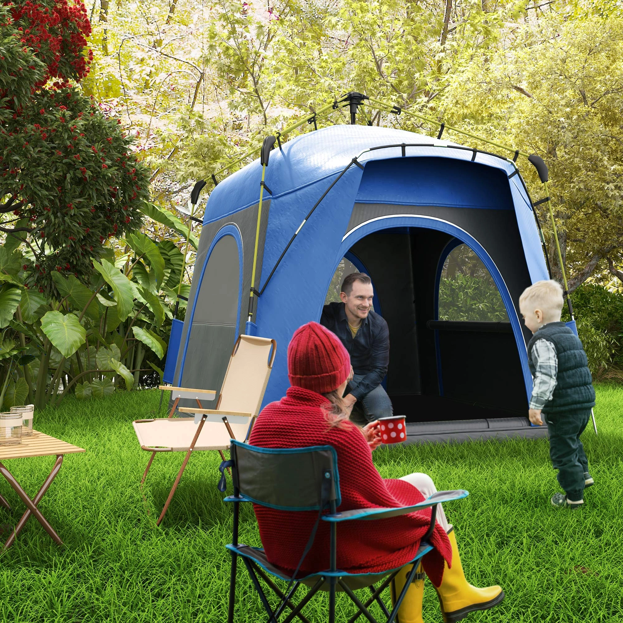 Camping Tent Outdoor Waterproof Portable Pop-up Shelter Backpacking Hiking Shelter view 3