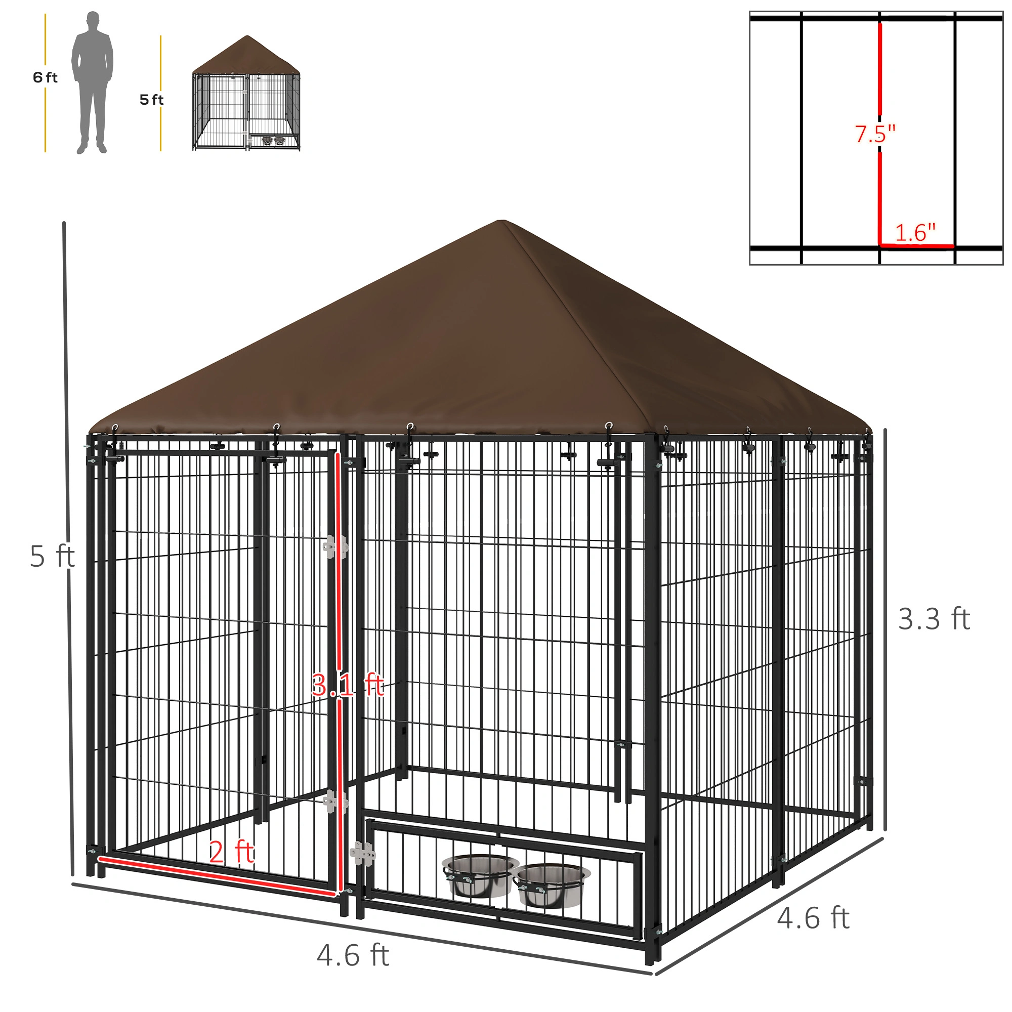 Heavy Duty Dog Whelping Box with RV Tags, Puppy Pen Playpen, Safe Dog House Shelter for Newborn Puppies and Small Pets view 2