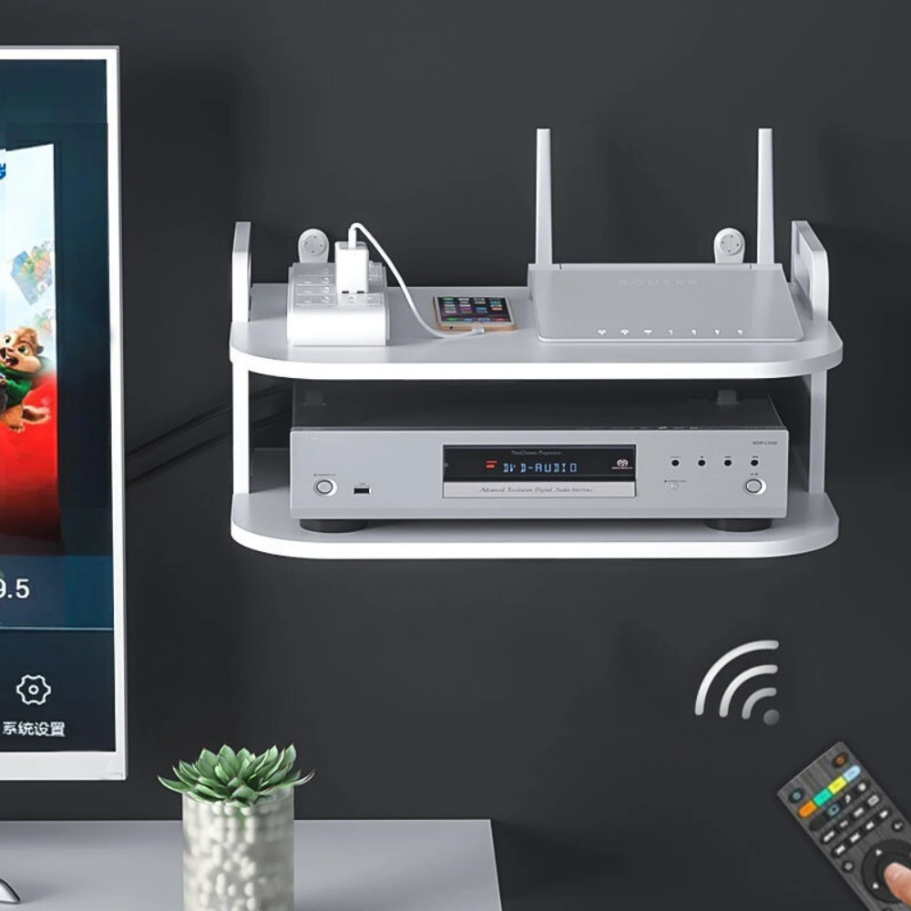 Wall Mount Router Storage Rack Shelf for TV Sky Box CD DVD Game Console view 2