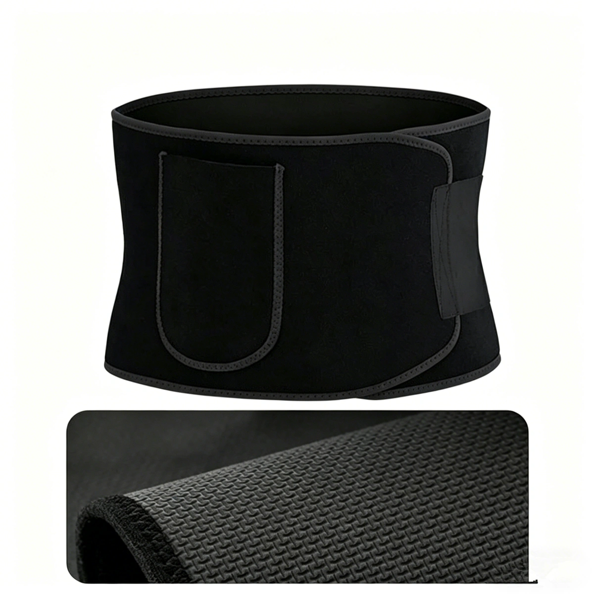 Waist Trainer Belt with Phone Pocket, Men Women Sweat Training Waist Cincher Workout Shaper, Black