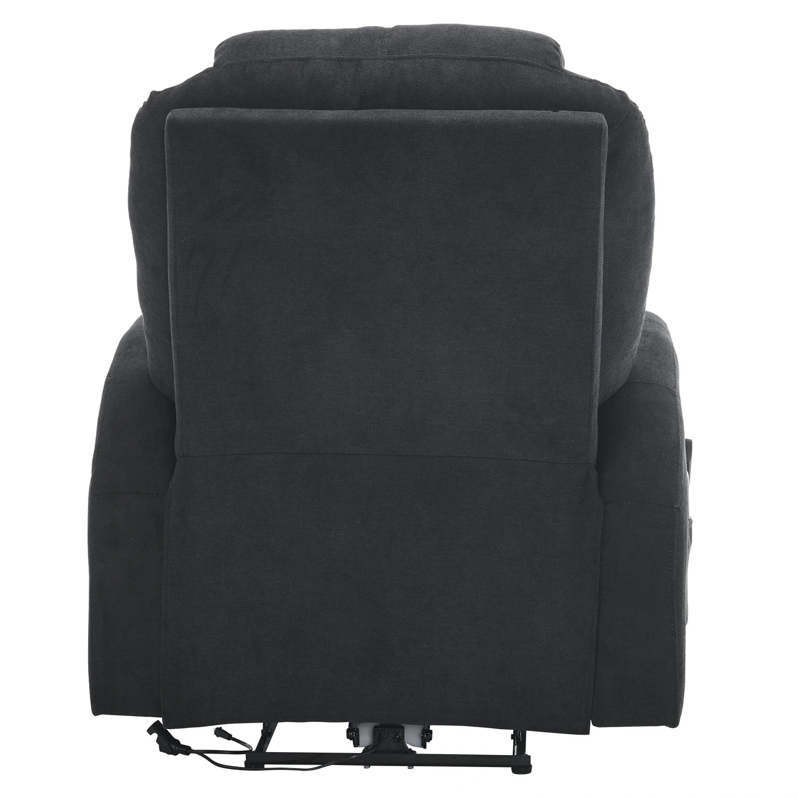 Black Fabric Electric Recliner Chair with 2-Point Massage & Heating, 120kg Weight Capacity, Adjustable Reclining Chair for Living Room view 5
