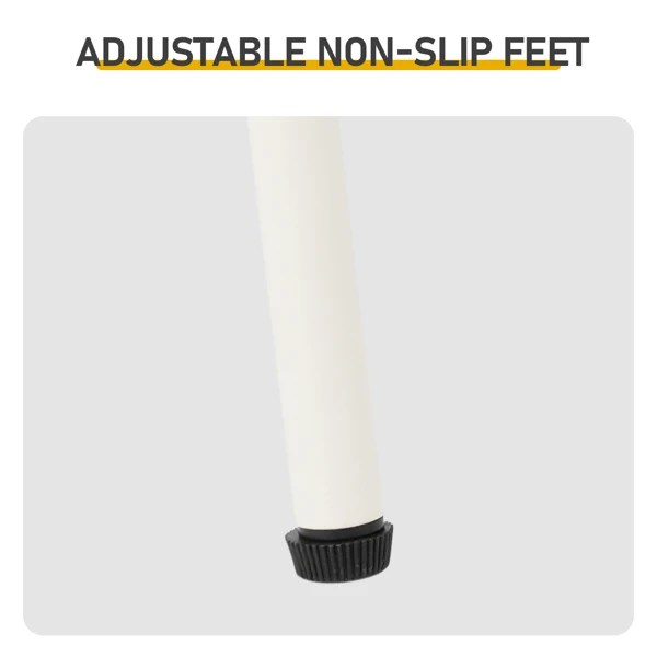 Patio Small Side Table, Round 2 Tier End Table, Metal Round Coffee Table for Indoor Outdoor, Cream White view 4